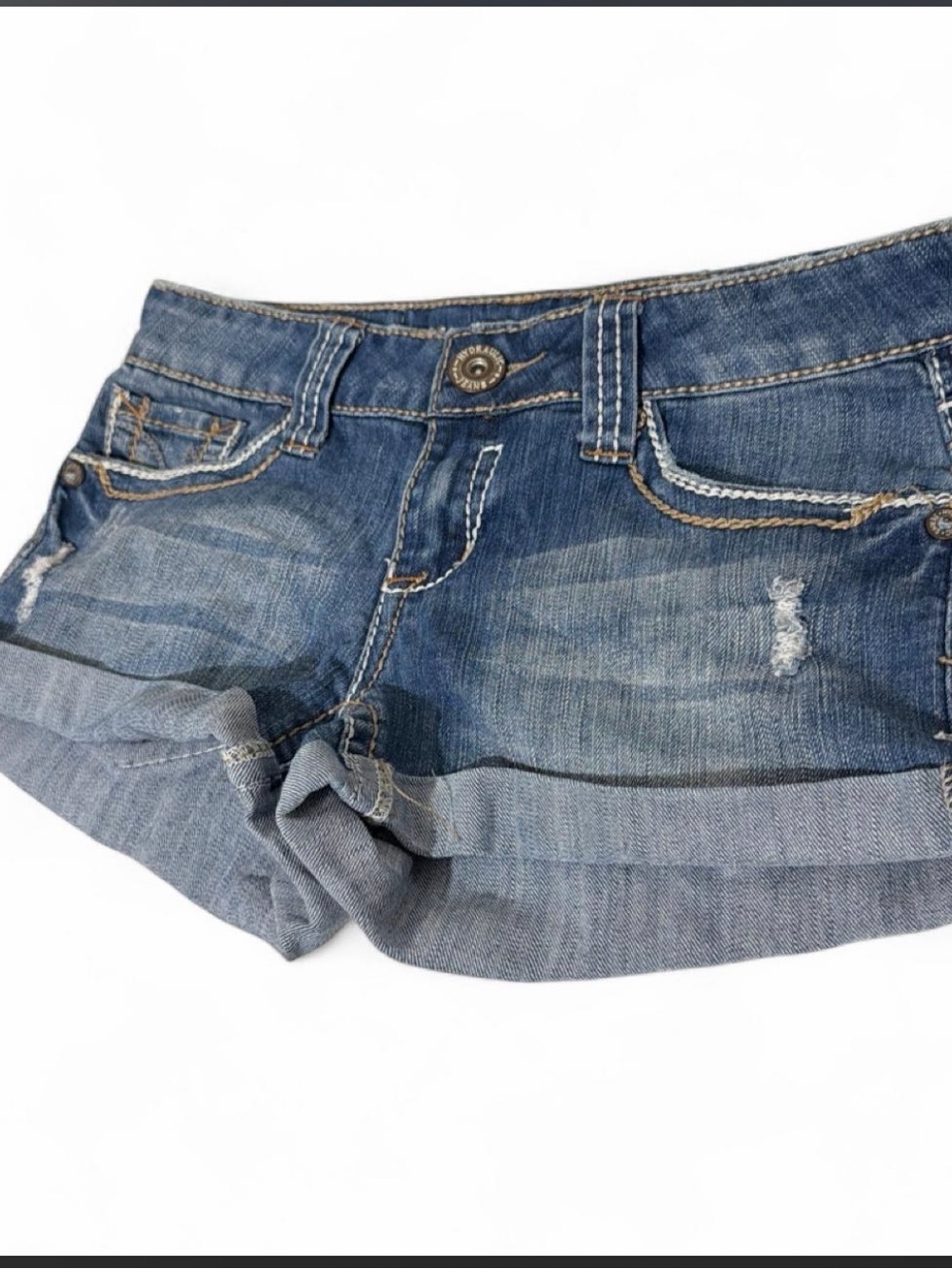 Women’s Blue Denim Roll-Cuff  Women Shorts